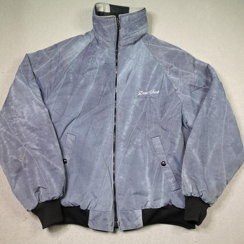 Vintage King Louie Bomber Jacket Mens Medium Blue Pro Fit Duo-Fast Nylon 90s USA